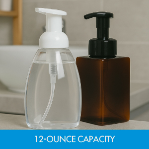 hand soap dispenser pump bottle liquid plastic container refillable foam toiletries clear body