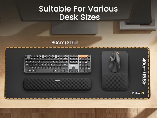 Ergonomic Mouse Pad with Wrist Rest Black