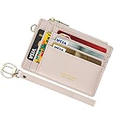 Wikavanli Women Slim Rfid Blocking Credit Card Case Holder Wristlet Zip ID Case Wallet Small Comp...