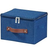 HYVAKUPPA Storage Bins with Zipper Lid Foldable Fabric Lidded Storage Boxes Baskets Cubes Washabl...