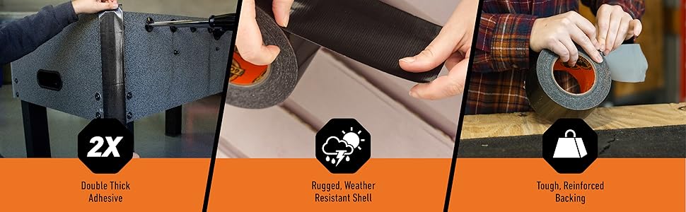 double thick adhesive rugged weather resistant shell tough reinvorced backing