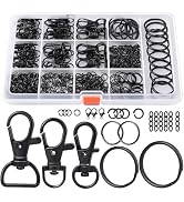 LEOBRO 265PCS Keychain Clips and Key Chain Rings, Key Rings and Lobster Claw Clasps, Key Chains K...