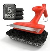 ThermoMaven BBQ Grill Brush Bristle Free - 17" Safe Steam Grill Cleaner Brush with Scraper and 5 ...