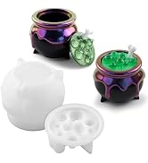 Actvty Witch Cauldron Resin Molds, Bubble Cauldron Jar Silicone Molds for Epoxy Resin Casting, Ha...