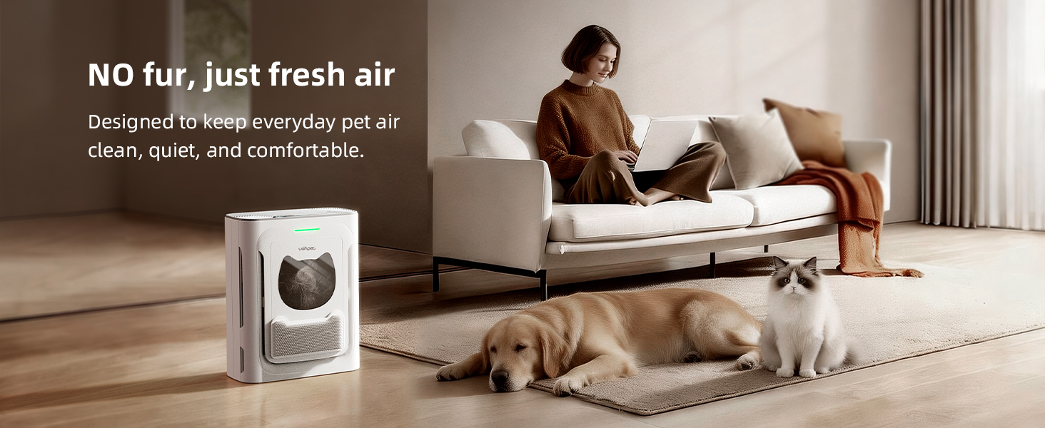 Air purifier sucks up pet fur and odors, keeping multi-pet homes fresh