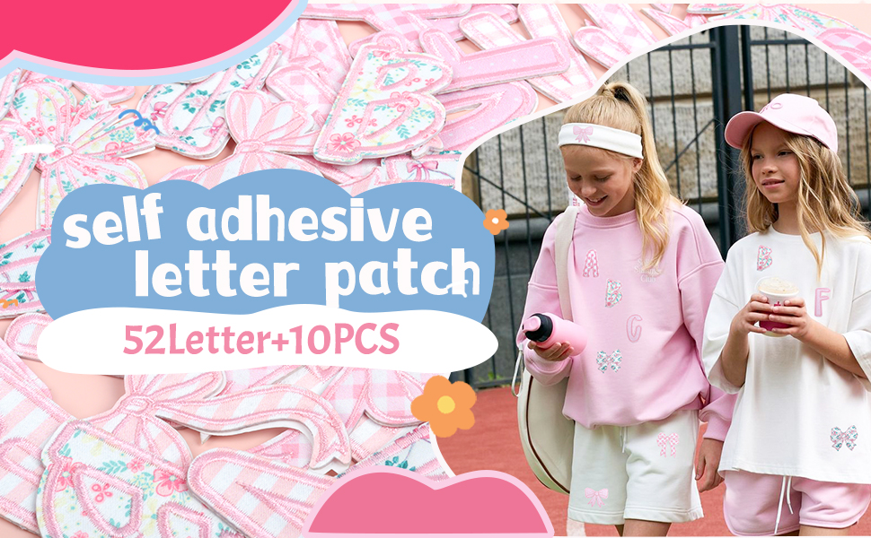 pink letter patches