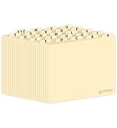 25 Alphabet Dividers – Letter Size File Dividers, Heavyweight Manila Guides A-Z Dividers 1/5 Cut ...