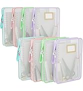 8 Pack Mesh Zipper Pouch Bags Stationary Organizer Folder Bags with Zipper Transparent Lightweigh...