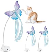 ORSDA Cat Toy Replaceable Butterflies Toy Accessories, 3 Pcs Safe Handmade Fabric Butterfly Perfe...