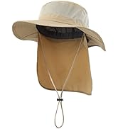 Home Prefer Outdoor UPF50+ Mesh Sun Hat Wide Brim Fishing Hat with Neck Flap