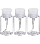 Pack of 3 Nail Polish Remover Pump Empty Dispenser Bottle for Alcohol, Acetone, Nail Polish and M...