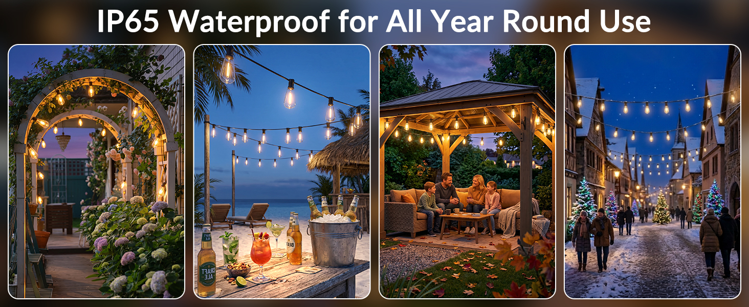 outdoor string lights outdoor waterproof