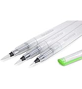 Liquidraw Watercolor Brush Pens Set of 3 Refillable Long Tank Ink and Water Color Brush Pens For ...
