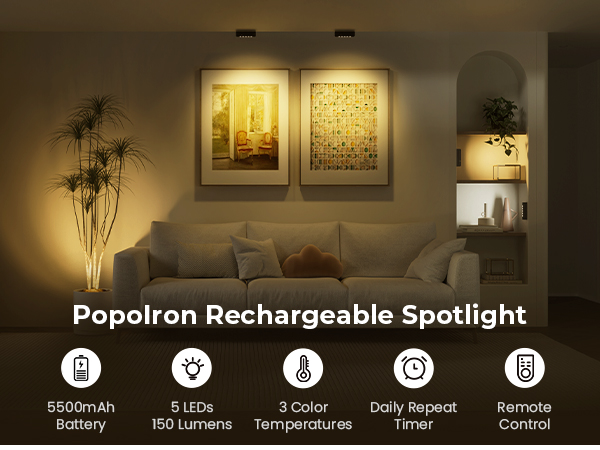rechargeable spotlight indoor