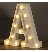 HXWEIYE Big Light Up Letters A, LED Marquee Sign 26 Alphabet and 10 Number for Party Birthday Bar...