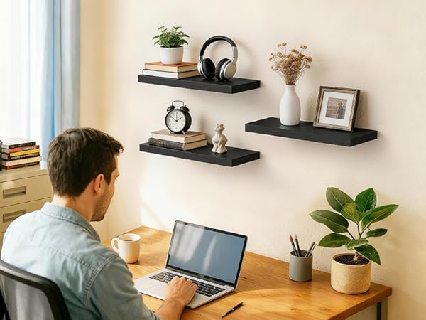 floating shelves for office