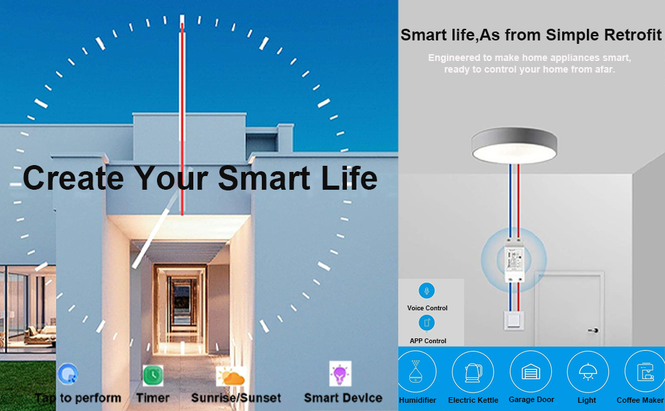 Universal Module DIY Smart Life Wi-Fi Switch Supports 2 Way