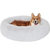 JOLLYVOGUE Dog Bed, Calming Anti-Anxiety Large Dog Bed, Fluffy Donut Cushion for Medium and Large...
