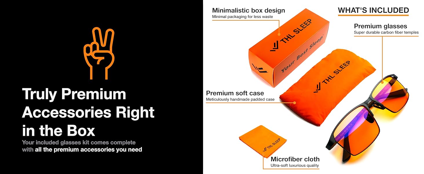 Blue light blocking glasses kit included orange blue light blocking glasses