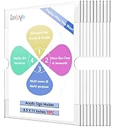 Boloyo Wall Mount Acrylic Sign Holder with Adhesive Tape , 8.5 x 11 inch Acrylic Sign Display No ...