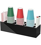 BOSSCASA Triple Cup Holder with Marker Slot, Party Cup Dispenser Acrylic Cup Organizer Mark Your ...