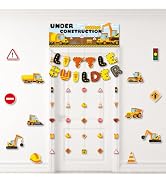 HonuGoGo Construction Party Decorations, 20PCS Under Construction Banner Kit with Hanging Signs, ...