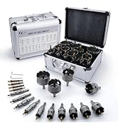 Pro Edge 20pcs Carbide Hole Saw Kit for Hard Metal, TCT 1/2
