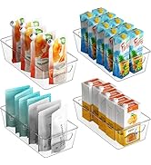 Simple Houseware Clear Storage Bins Organizer for Freezer / Fridge / Pantry, 12'' x 6.2'' x 3.4''...