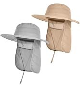 ZEXIAN Men&Women Foldable Outdoor Sun Hat with Packable Neck Flap, UV Sun Protection Wide Brim Sa...