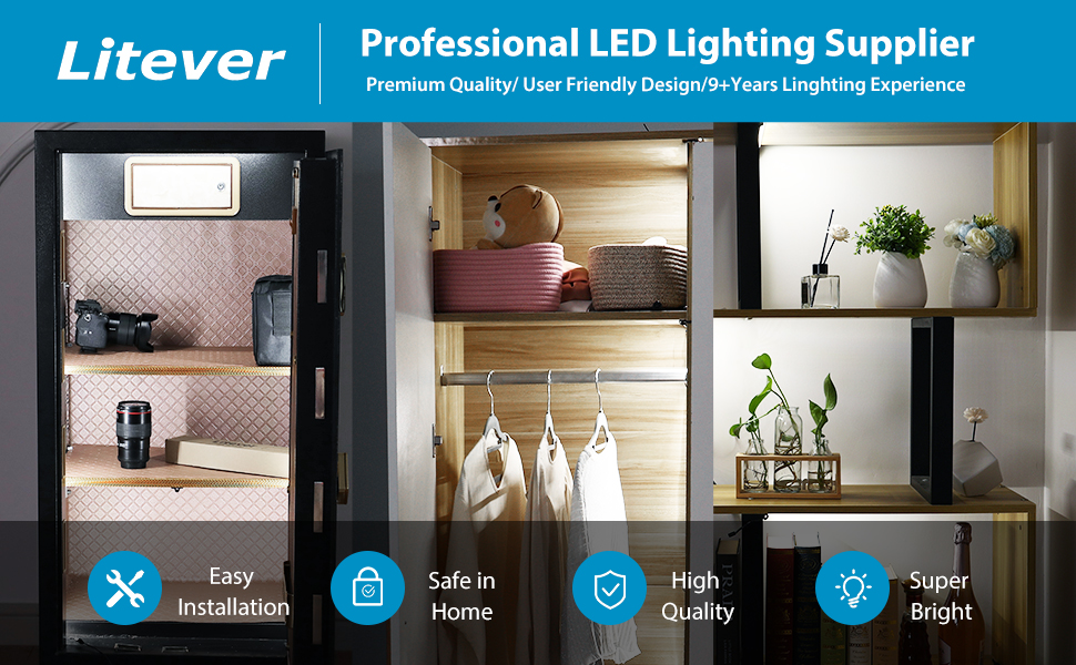 Litever LED Safe Lighting Kit Door Activated