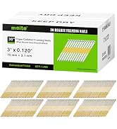 meite 30 Degree Framing Nails 3-Inch x .120-Inch, Electro-Galvanized Coated, Paper Tape Collated,...