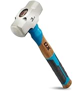 OX 3 lb Sledge Hammer - Mini Sledge with Hickory Handle | Forged steel head, heat-treated constru...