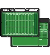 HIGHRAZON Football Dry Erase Board for Coaches 16.5×12.5, Double Sided Handheld Foldable Tactics ...