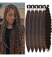 Dark Honey Brown Boho Braiding Hair Mixed Synthetic Deep Wave Boho Braids Hair for Braiding