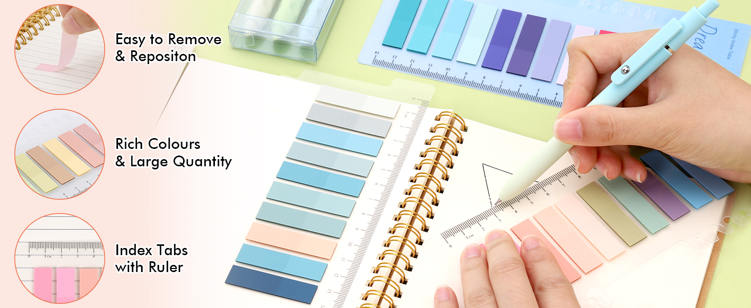 2000Pcs Sticky Tabs with Ruler