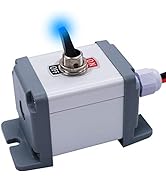 mxuteuk 12V 30A Light Up Toggle Switch Box Sealed Metal Station with Wire, Blue LED Light Lighted...