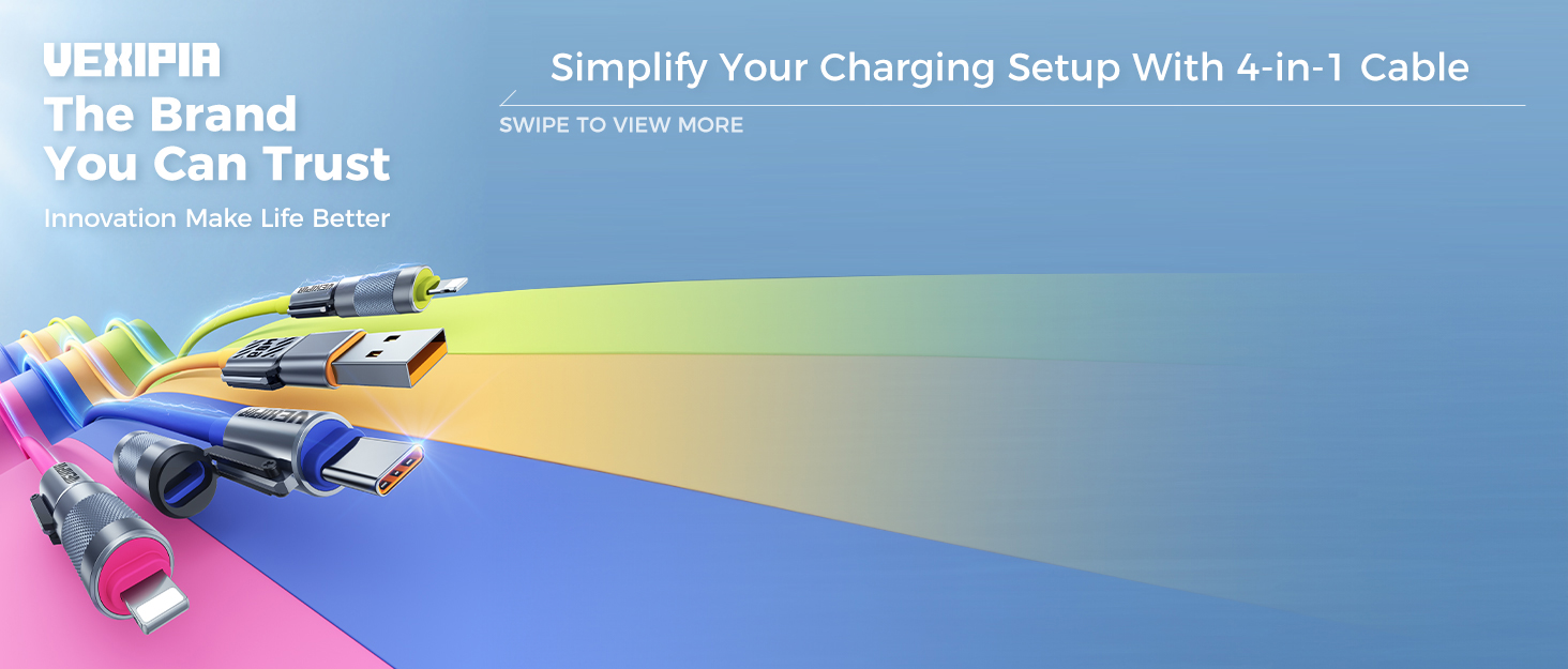 vexipia simplify your charging setup with 4in1 cable