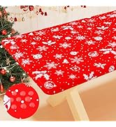 Smiry Rectangle Picnic Tablecloth, Waterproof Elastic Fitted Table Covers for 6 Foot Tables, Wipe...