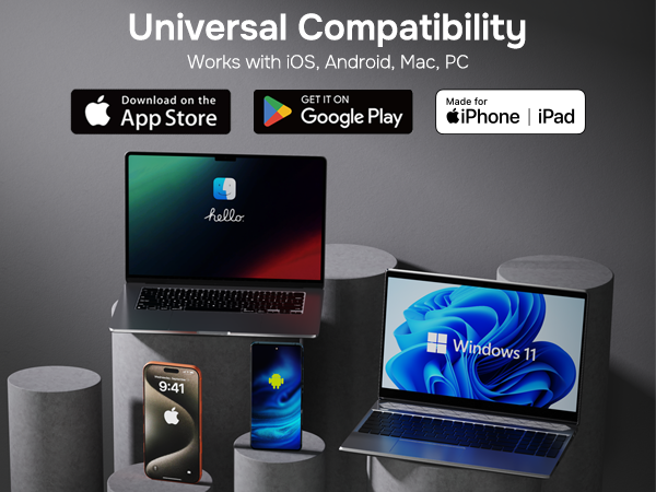 Universal Compatibility with all USB-C connected devices or use an adapter to connect other devices