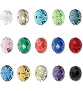 BEADNOVA 8mm Briolette Crystal Glass Beads Roundelle Crystal Beads(450pcs)