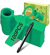 Plant Labels Yuanling 100Pcs Plastic Waterproof Plant Tree Tags Nursery Garden Markers for Indoor...