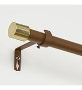 NICETOWN Adjustable Brown Metal Curtain Rod, Extendable Drapery Rod for Living Room Bedroom, Mode...
