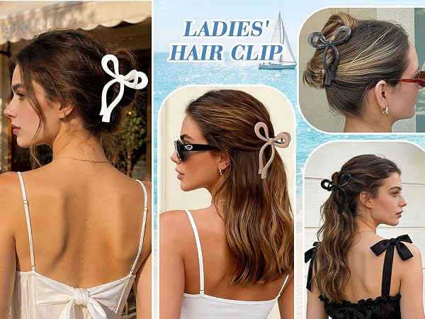 bow hair clips large