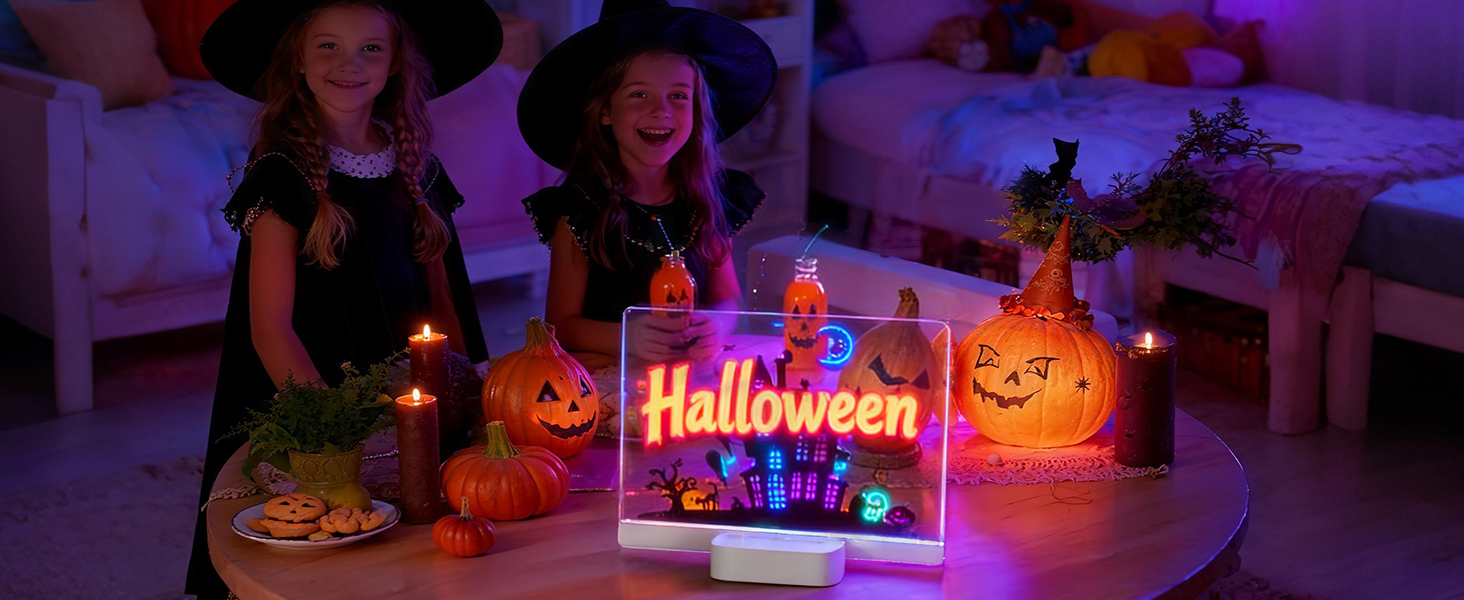 LED Doodle Drawing Board, Rechargeable Note Board with 6 Colors & 5 Modes
