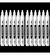 TECADA 12 White Paint Pens - Permanent Acrylic Paint Markers, Waterproof Quick-drying Water-based...