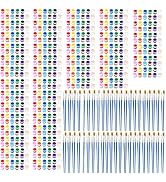 50 Pack Mini Acrylic Paint Set, 12 Colors Washable Acrylic Paint Strips with 100Pcs Painting Brus...