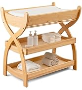 Comfy Cubs Baby Changing Table - Sturdy Wood Construction, Timeless Look Baby Change Table with T...