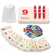 Suwimut Wooden Counting Peg Board, Math Manipulatives Number Counting Toys for Kindergarten Toddl...
