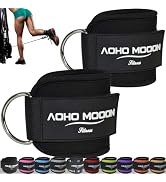 AOHO MOOON Comfortable Adjustable Ankle Straps for Cable Machines Women, Gym Workout Leg Strap, A...