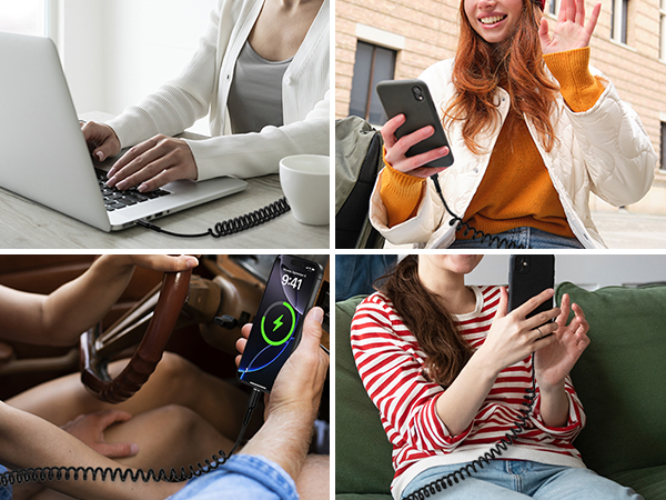 iphone 16e cord car charger adapter usb-c coiled cable samsung galaxy s25 ultra a56 a36 a26 a16